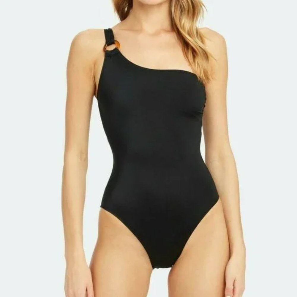 New Solid & Striped The Juliana Black One Shoulder One Piece Swimsuit NWT XS - Picture 7 of 16